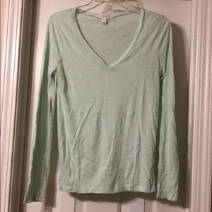 J.crew v neck mint long sleeve